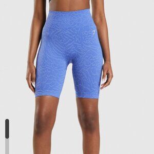 Gymshark Adapt Animal Seamless Cycling Shorts, Blue, Size XS
